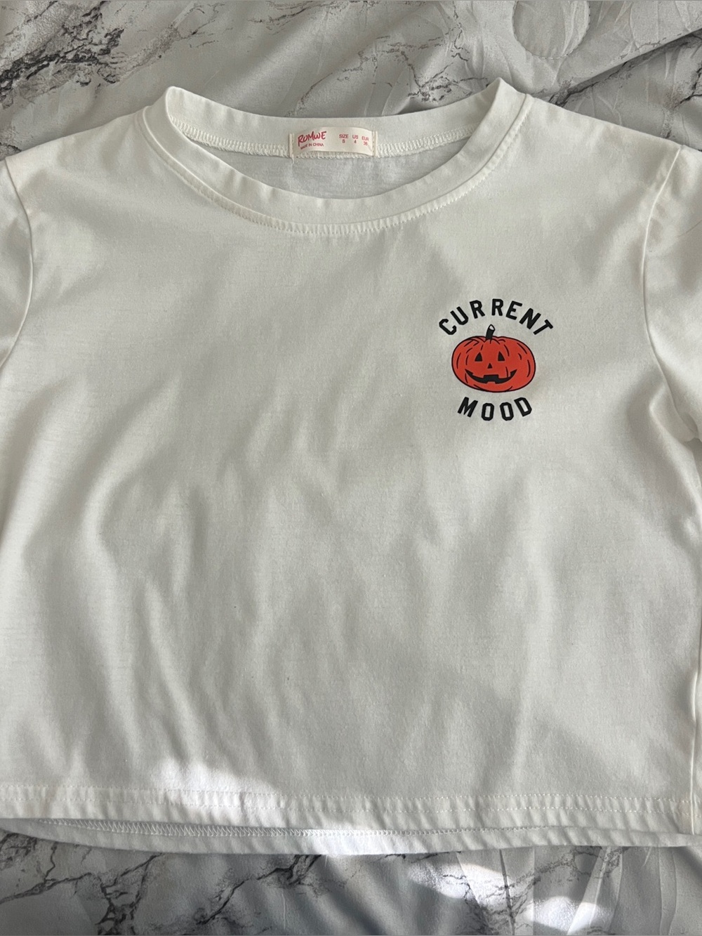 ROMWE | Pumpkin Crop Top